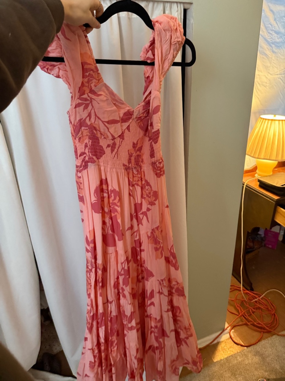 People Short Sleeve Sundrenched Maxi Dress in Pink